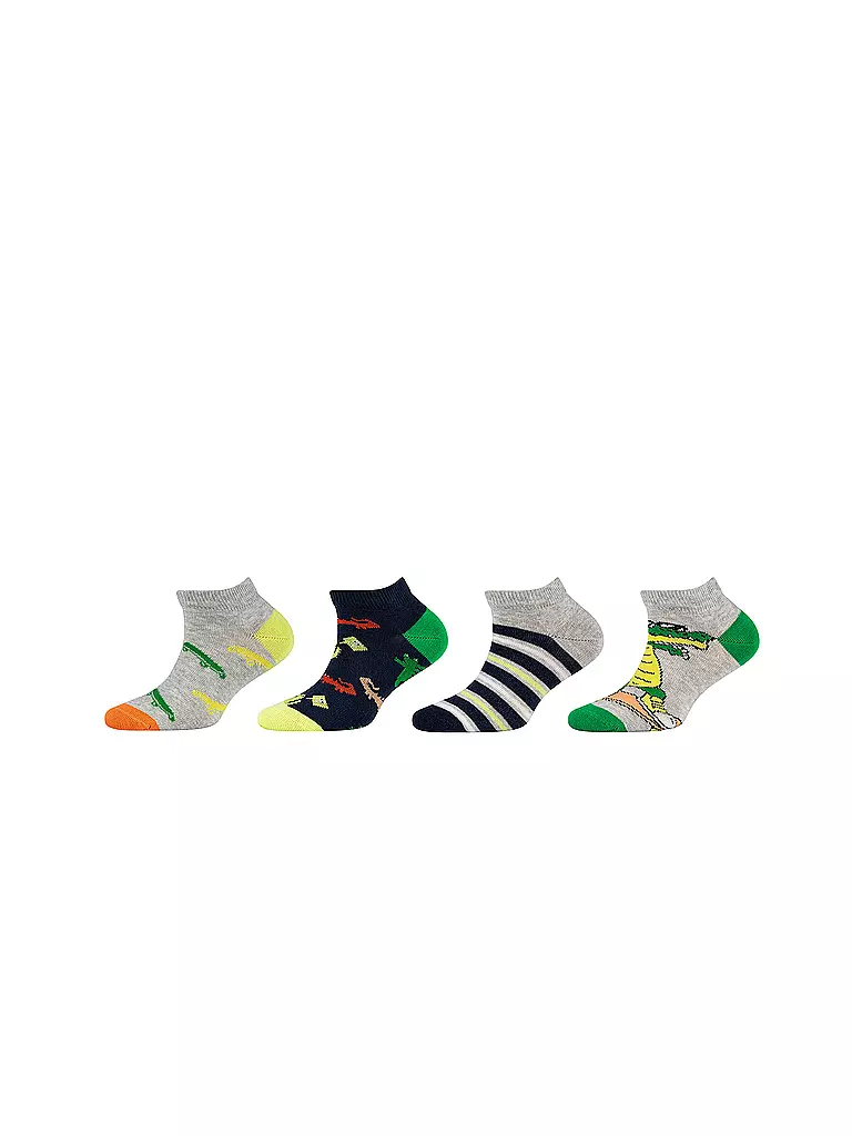 CAMANO | Calcetines sneaker para niños, paquete de 4, niebla jaspeada | Gris