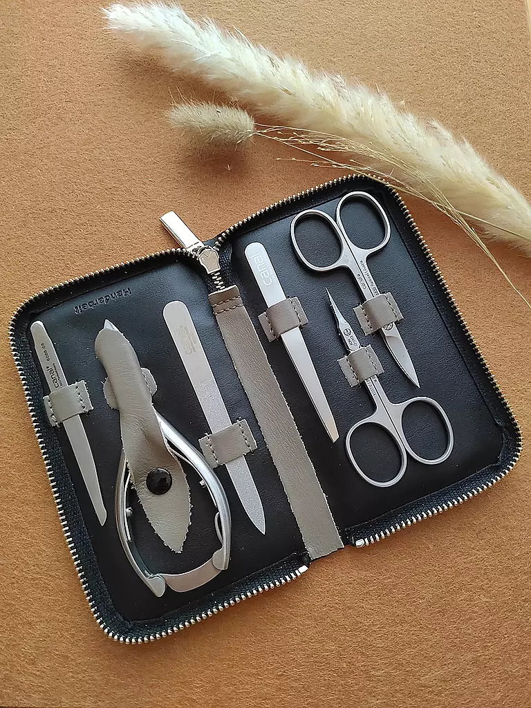 CANAL | Estuche con cremallera de serraje de 6 piezas (Beige) 5375 | Beige