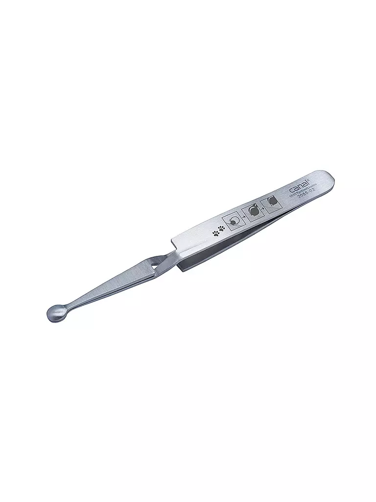 CANAL | Pinza para garrapatas para animales, inoxidable, 120 mm, 2055-02 | Plata