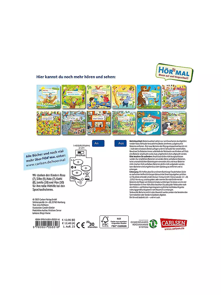 CARLSEN VERLAG | Hör mal - Libro de buscar y encontrar: En el agua | Sin color