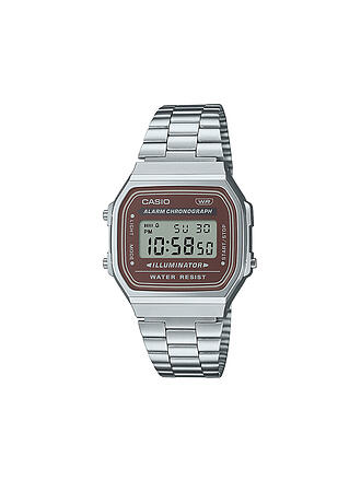 CASIO | Reloj VINTAGE plateado marrón A168WA-5AYES