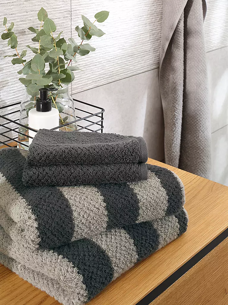 CAWÖ | Toalla de ducha PURE STRIPES 80x150cm Basalto | Gris