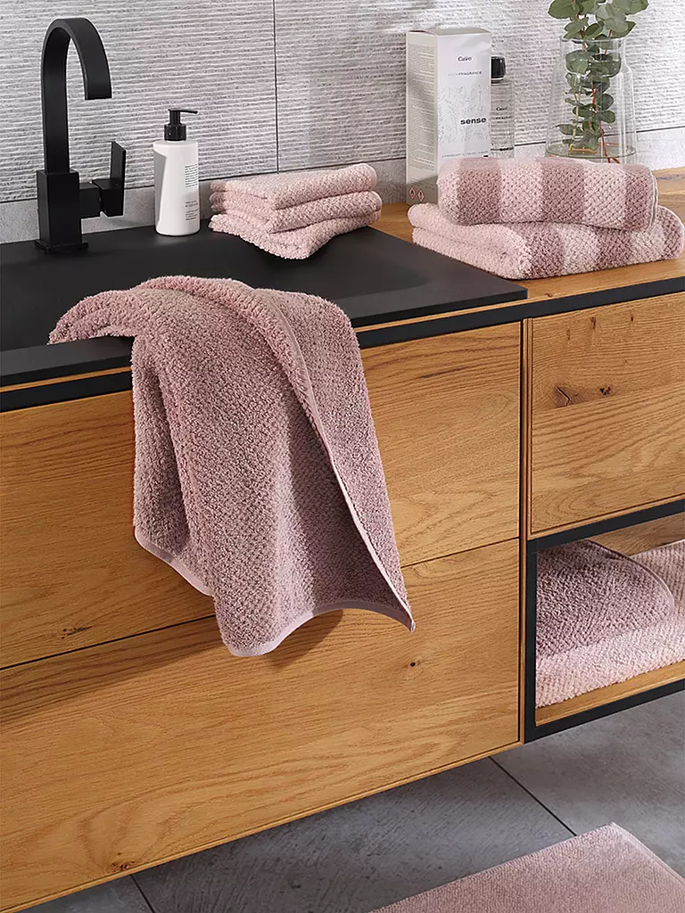 CAWÖ | Toalla de ducha PURE STRIPES 80x150cm Vintage Rose | Rosa