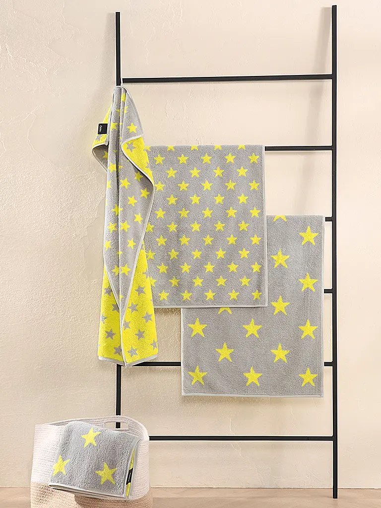 CAWÖ | Toalla de tocador NEW STAR 30x50cm Platino/Lima | Amarillo