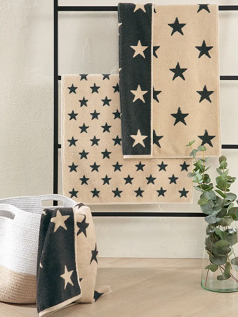 CAWÖ | Toalla NEW STAR 50x100cm Beige/Basalto | Verde oscuro