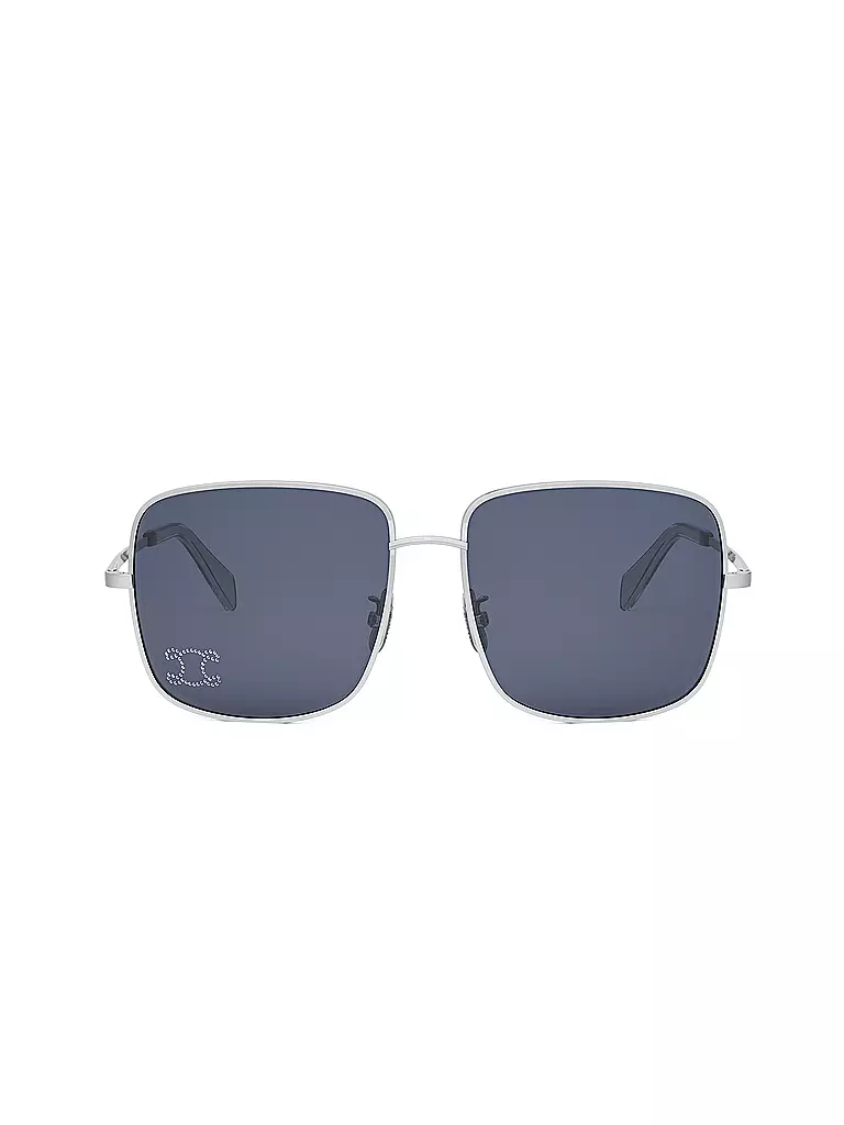 CELINE | Gafas de sol cuadradas plateadas Triomphe con pedrería |