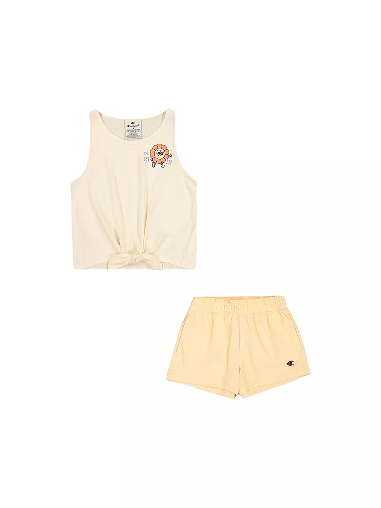 CHAMPION | Conjunto de niña de 2 piezas, top y shorts | Beige