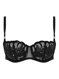 CHANTELLE | Balconette BH FLEURS SIGNATURE leather black | Negro