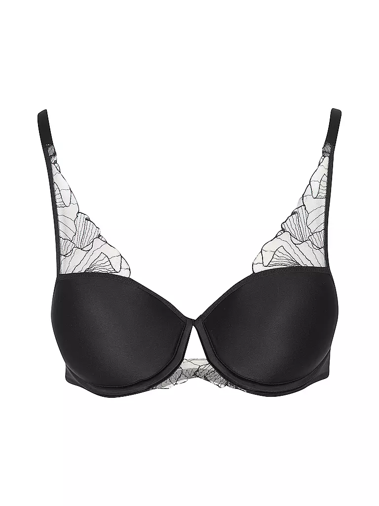 CHANTELLE | Sujetador camiseta con aros TATTOO LOVE negro/beige dorado | Negro