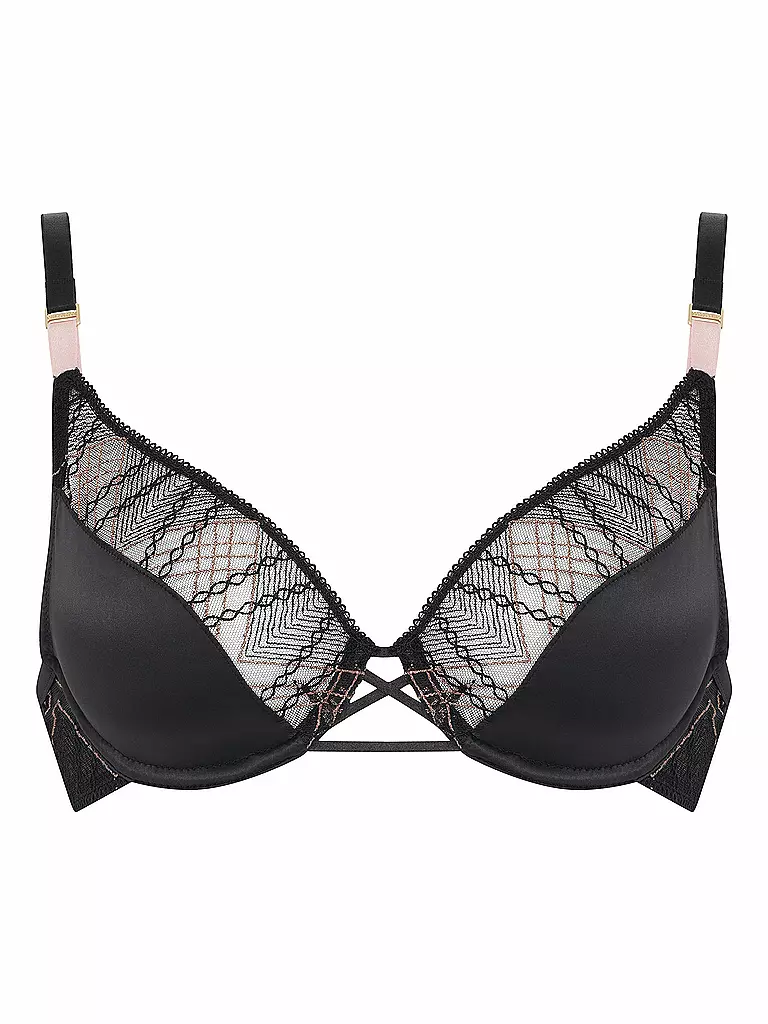 CHANTELLE | Sujetador con aros MEMENTO negro / lurex rosa | Negro
