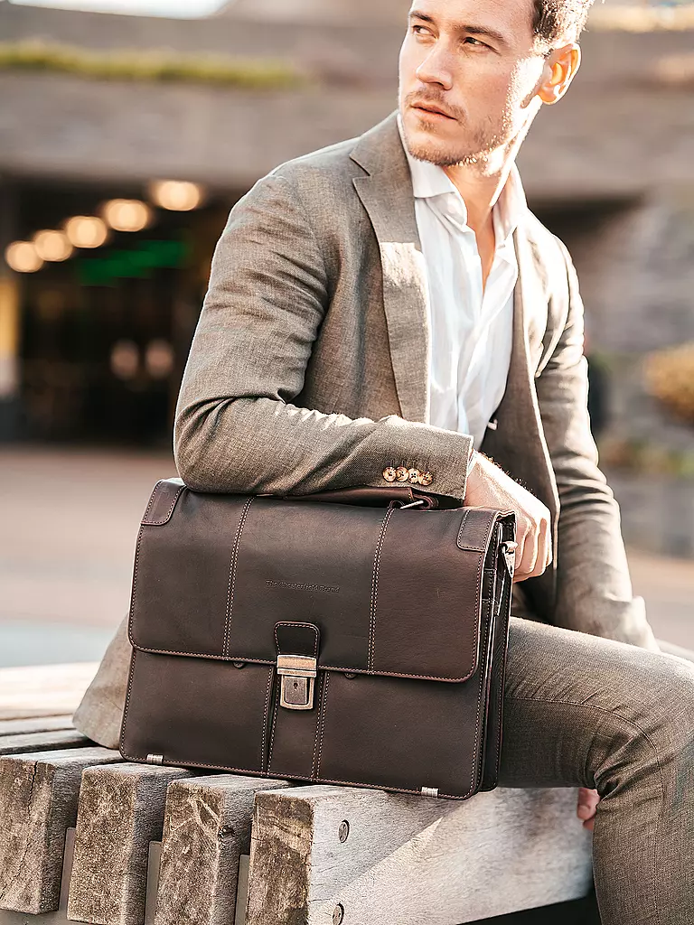 CHESTERFIELD | Bolso de cuero - Maletín STUTTGART 14" | Marrón