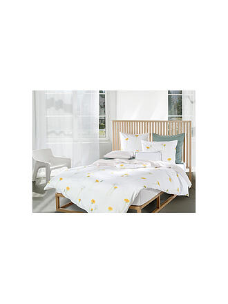 CHRISTIAN FISCHBACHER | Funda nórdica de satén PUSTEBLUME 140x200cm Blanco/Amarillo