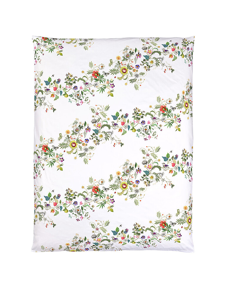 Funda de almohada de satén GARLAND 70x90cm Blanco/Flores blanco