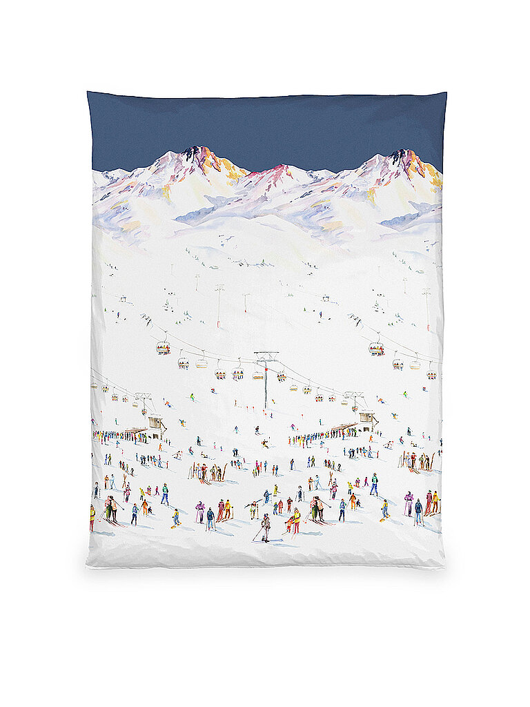 Christian Fischbacher Funda nórdica de satén SKI 140x200 Blanco blanco