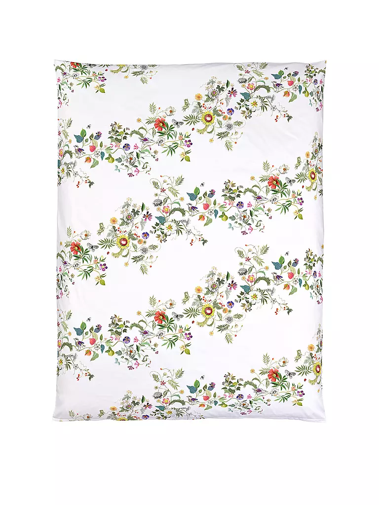 CHRISTIAN FISCHBACHER | Funda de almohada de satén GARLAND 70x90cm Blanco/Flores | Blanco