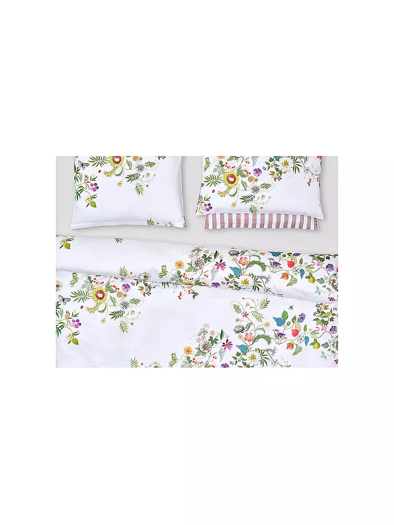 CHRISTIAN FISCHBACHER | Funda de almohada de satén GARLAND 70x90cm Blanco/Flores | 