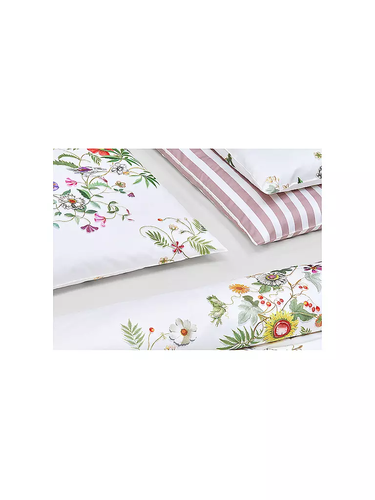 CHRISTIAN FISCHBACHER | Funda de almohada de satén GARLAND 70x90cm Blanco/Flores | 