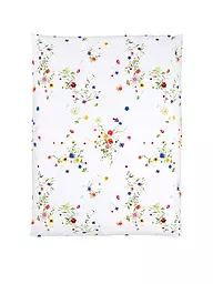 CHRISTIAN FISCHBACHER | Funda nórdica de satén FLEURS VOLANTES 140x200cm Flores silvestres | Blanco