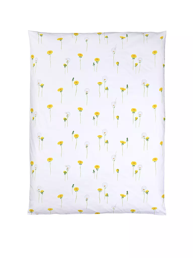 CHRISTIAN FISCHBACHER | Funda nórdica de satén PUSTEBLUME 140x200cm Blanco/Amarillo | Blanco