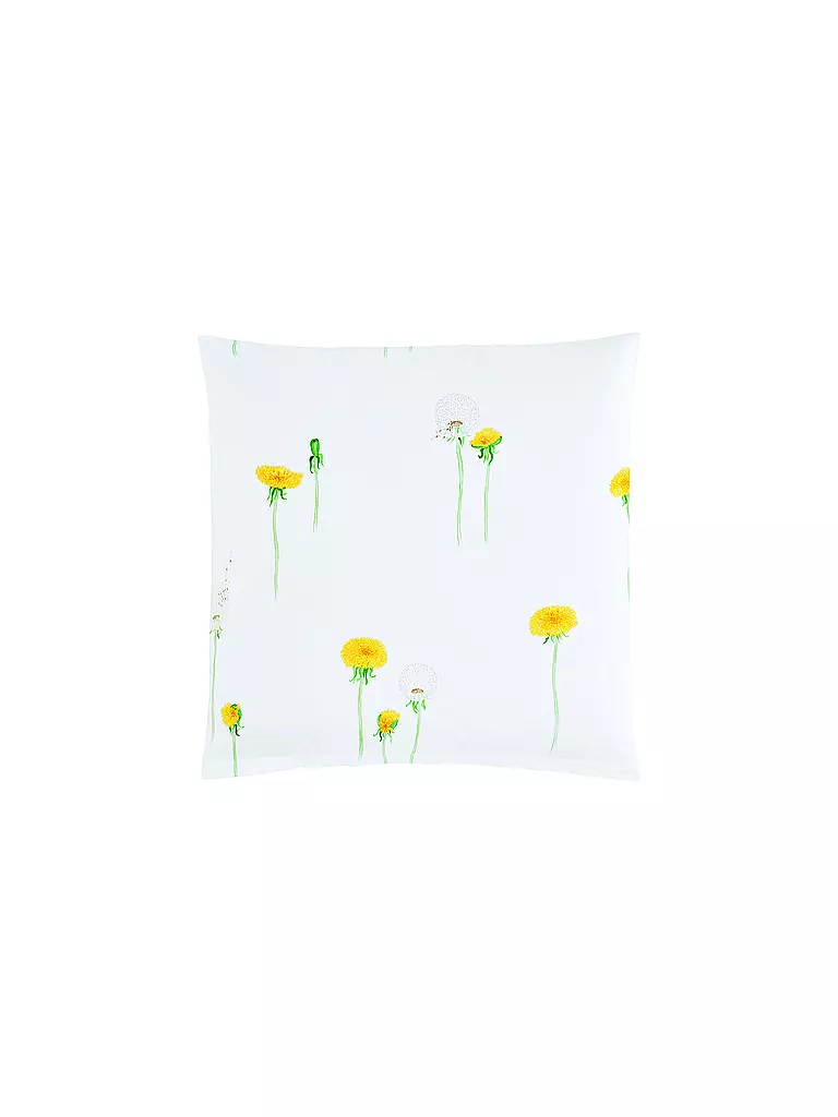 CHRISTIAN FISCHBACHER | Funda nórdica de satén PUSTEBLUME 140x200cm Blanco/Amarillo | Blanco