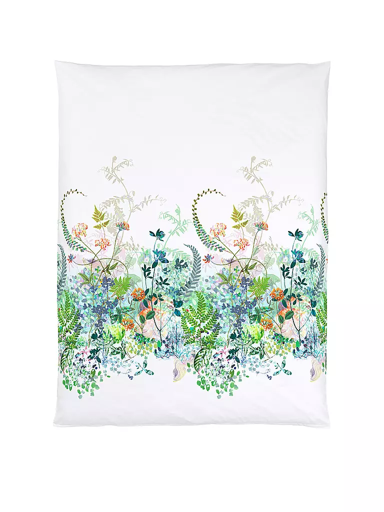 CHRISTIAN FISCHBACHER | Funda nórdica de satén SPRING BREEZE 140x200cm Blanco/Flores | Blanco
