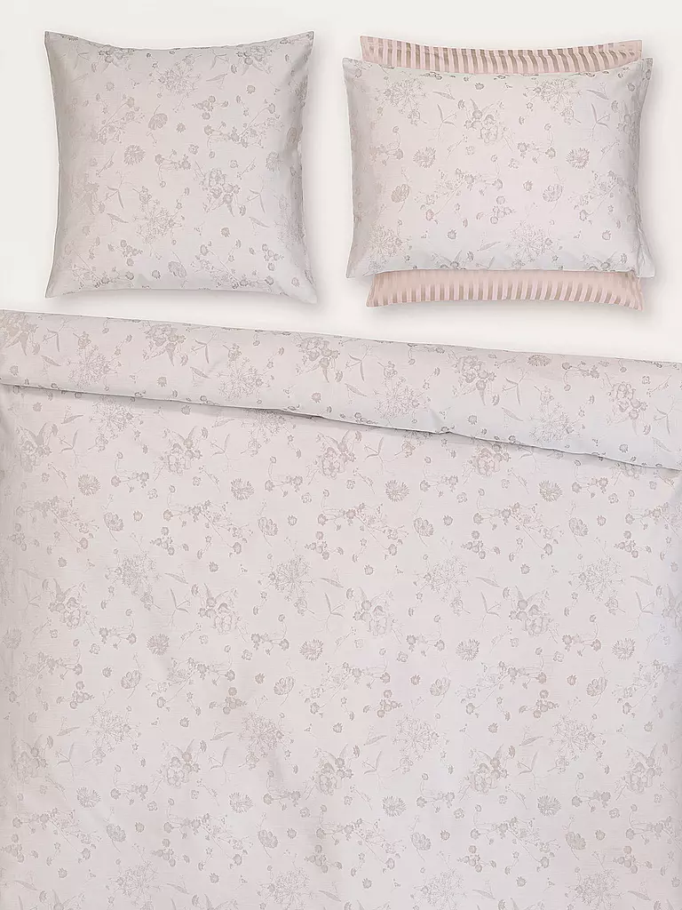 CHRISTIAN FISCHBACHER | Funda nórdica Jacquard FIORI PASTELLO 140x200cm Ivory | Rosa