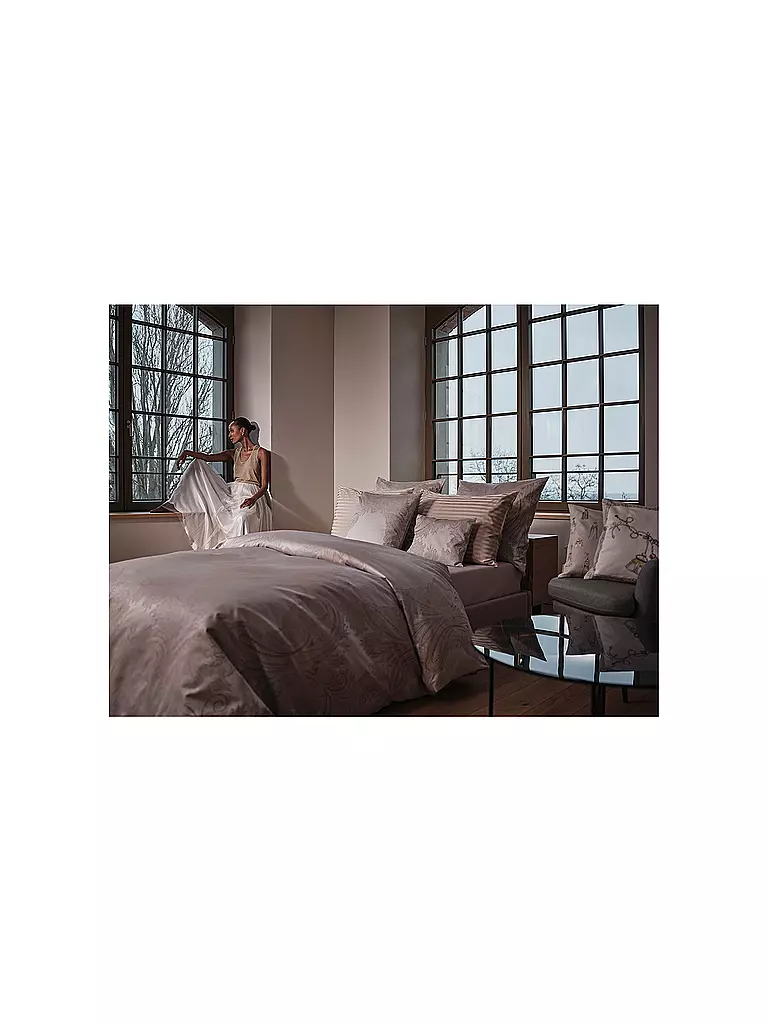 CHRISTIAN FISCHBACHER | Funda nórdica Jacquard GRACE 140x200cm Gris plateado | Gris claro