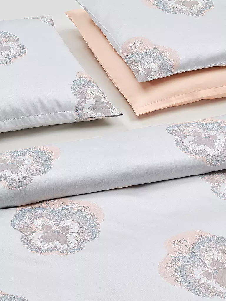 CHRISTIAN FISCHBACHER | Funda nórdica Jacquard Pansy 140x200cm Plata/Rosa | Plata