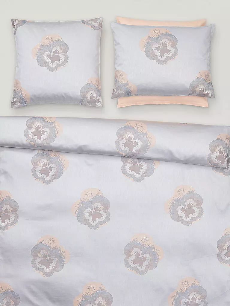 CHRISTIAN FISCHBACHER | Funda nórdica Jacquard Pansy 140x200cm Plata/Rosa | 