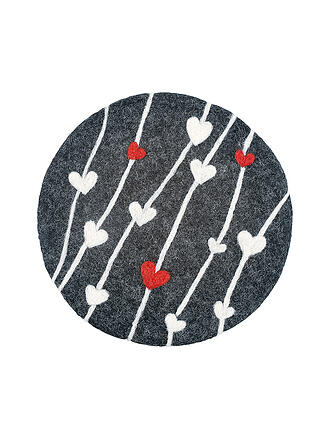 CILIO | Posavasos LANA CUORE redondo Negro / Multicolor