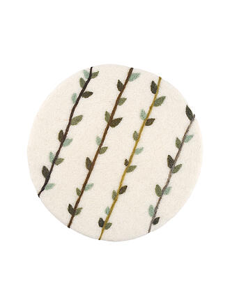 CILIO | Salvamanteles LANA EDERA redondo Blanco / Gris