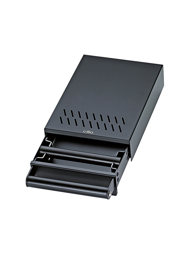 CILIO Cajón para posos de café BARISTA Acero inox. Negro negro