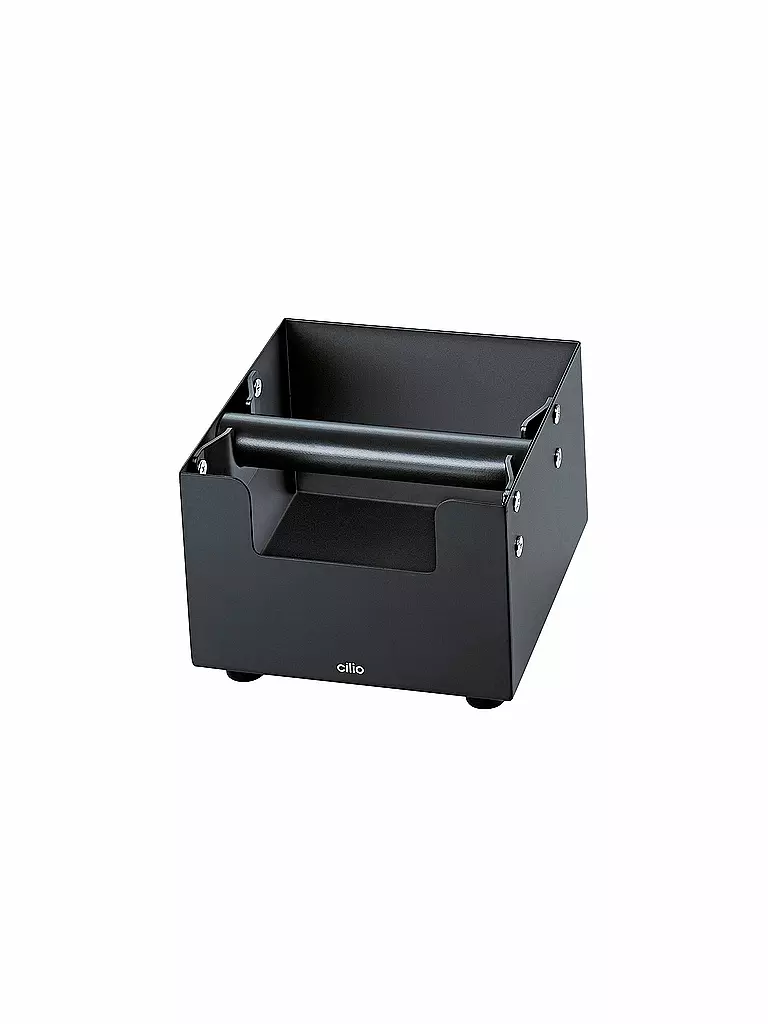 CILIO | Caja de descarga de espresso 16x16cm BARISTA Acero inoxidable Negro | Negro