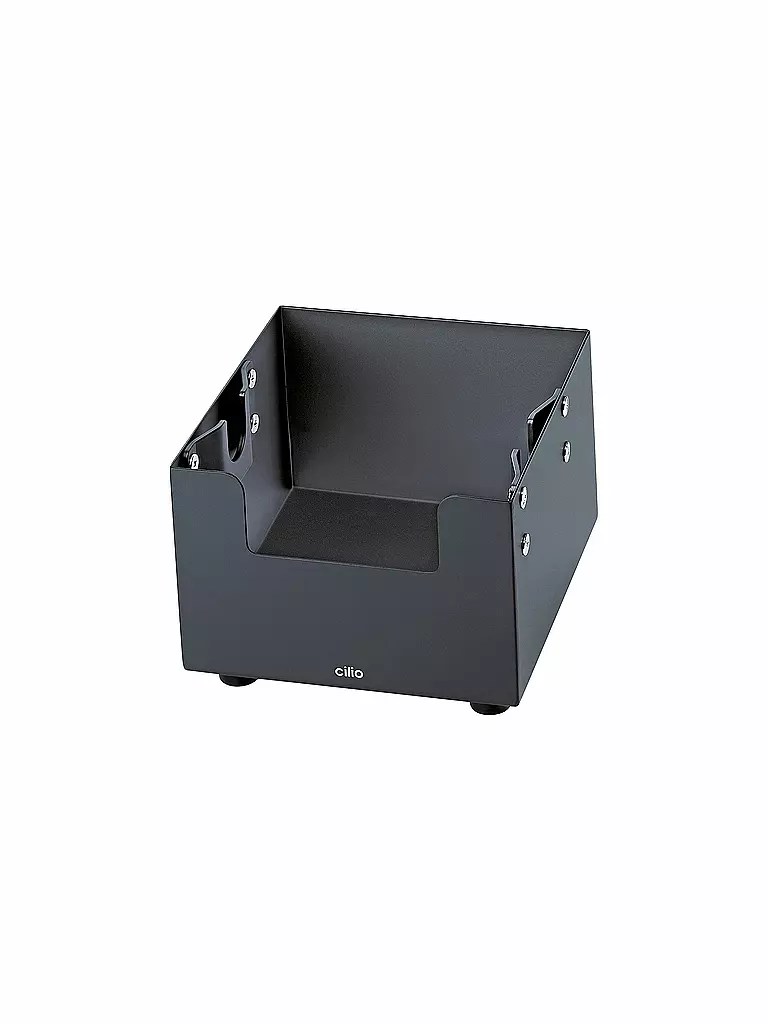CILIO | Caja de descarga de espresso 16x16cm BARISTA Acero inoxidable Negro | 