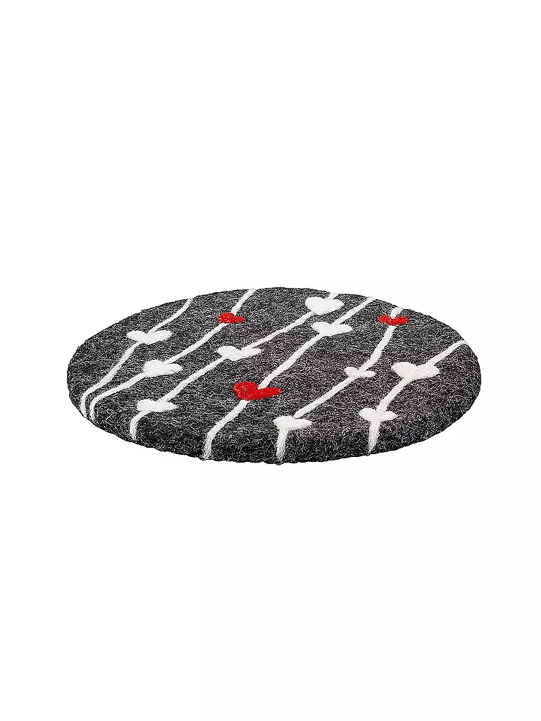 CILIO | Posavasos LANA CUORE redondo Negro / Multicolor | Negro