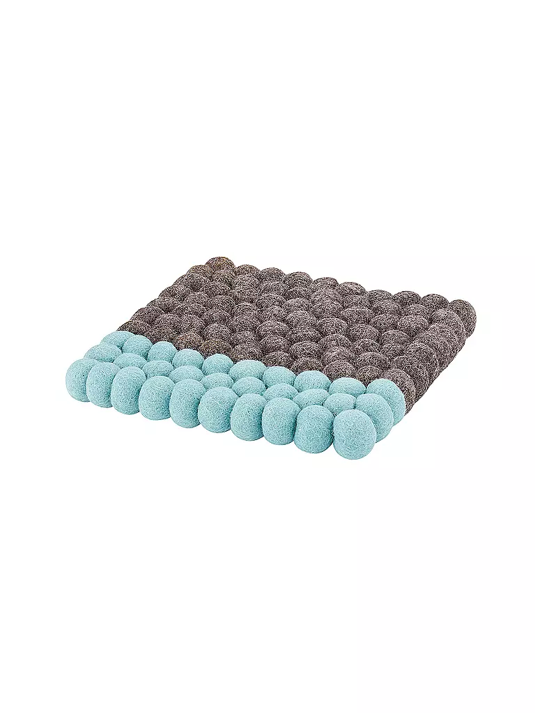 CILIO | Posavasos LANA DUE Lana Marrón-Turquesa | hellblau
