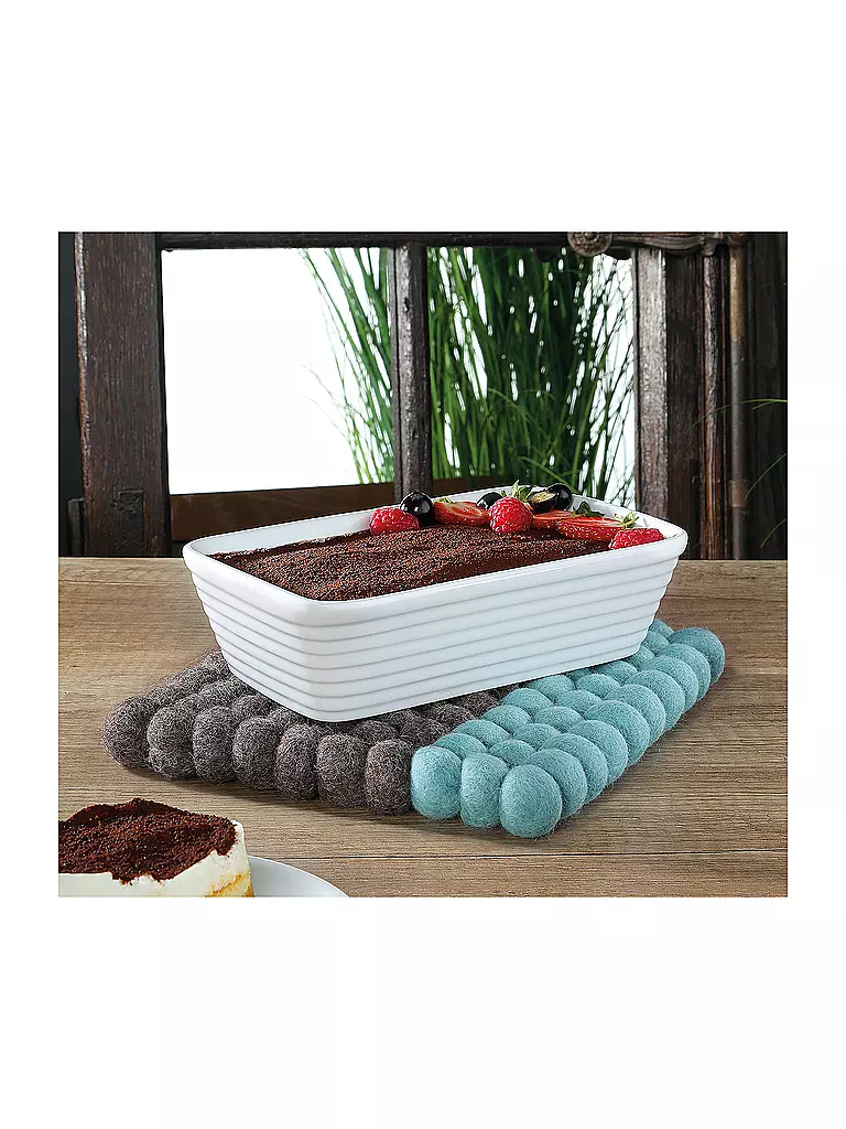 CILIO | Posavasos LANA DUE Lana Marrón-Turquesa | hellblau