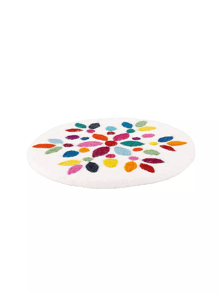 CILIO | Salvamanteles LANA FIORE redondo Blanco / Multicolor | 