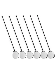 CILIO | Set de 6 cucharas de cóctel con pajita | Plata
