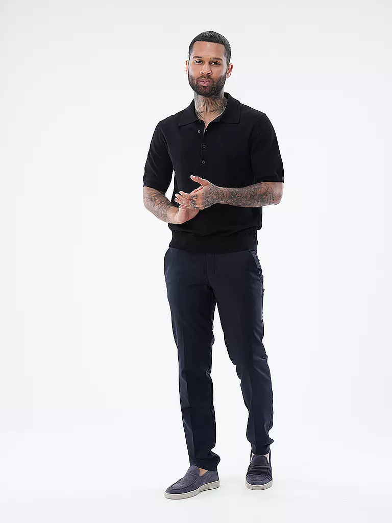 CLOSED | Strickpoloshirt  | Negro