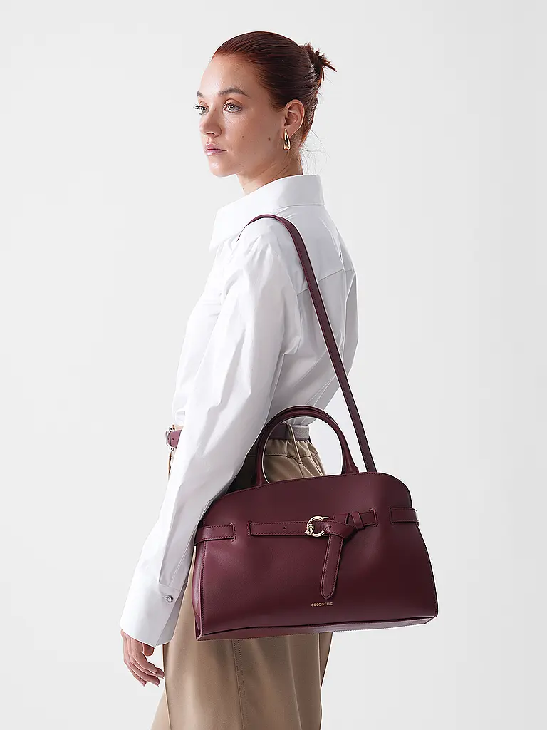 COCCINELLE | Bolso de cuero - Bolso de mano COCCINELLESABINE | Rojo oscuro