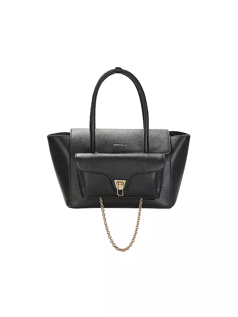 COCCINELLE | Bolso de cuero - Shopper DOBBLE BEAT | Negro