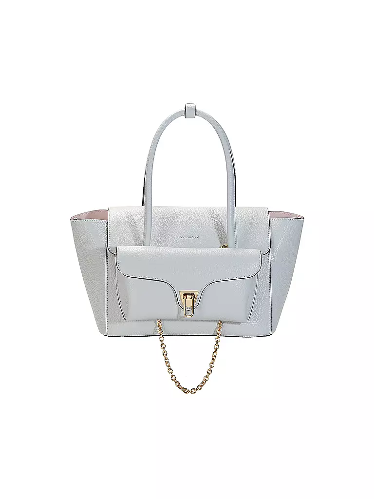 COCCINELLE | Bolso de cuero - Shopper DOBBLE BEAT | Azul claro