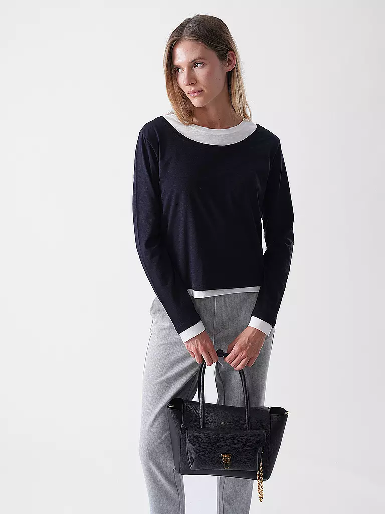 COCCINELLE | Bolso de cuero - Shopper DOBBLE BEAT | Negro