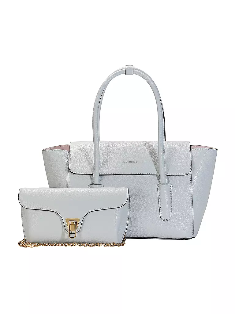 COCCINELLE | Bolso de cuero - Shopper DOBBLE BEAT | Azul claro