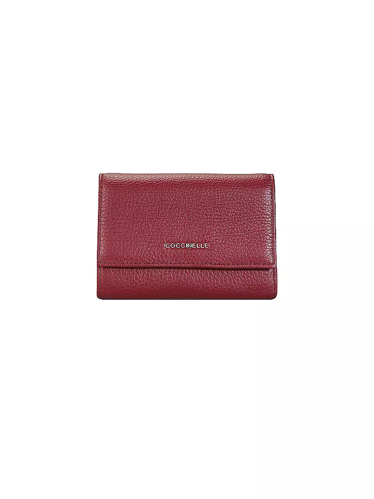 COCCINELLE | Monedero METALLIC SOFT | Rojo oscuro