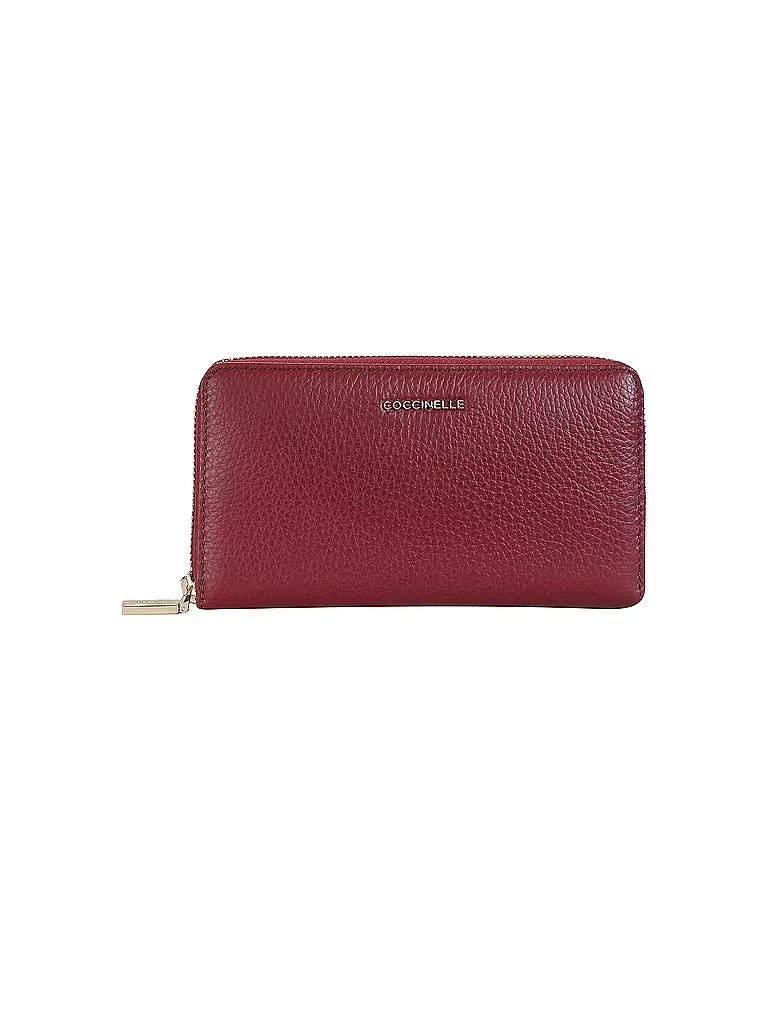 COCCINELLE | Monedero METALLIC SOFT | Rojo oscuro