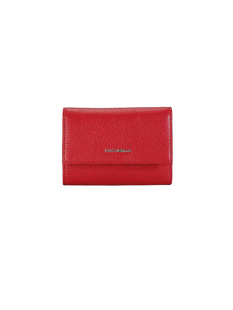 COCCINELLE | Nombre del producto: Monedero METALLIC SOFT
Marca: COCCINELLE
Color: rojo
Categorías: Moda, Mujer

Material: Cuero
Estampado: Liso
Detalles: Logotipo | Rojo