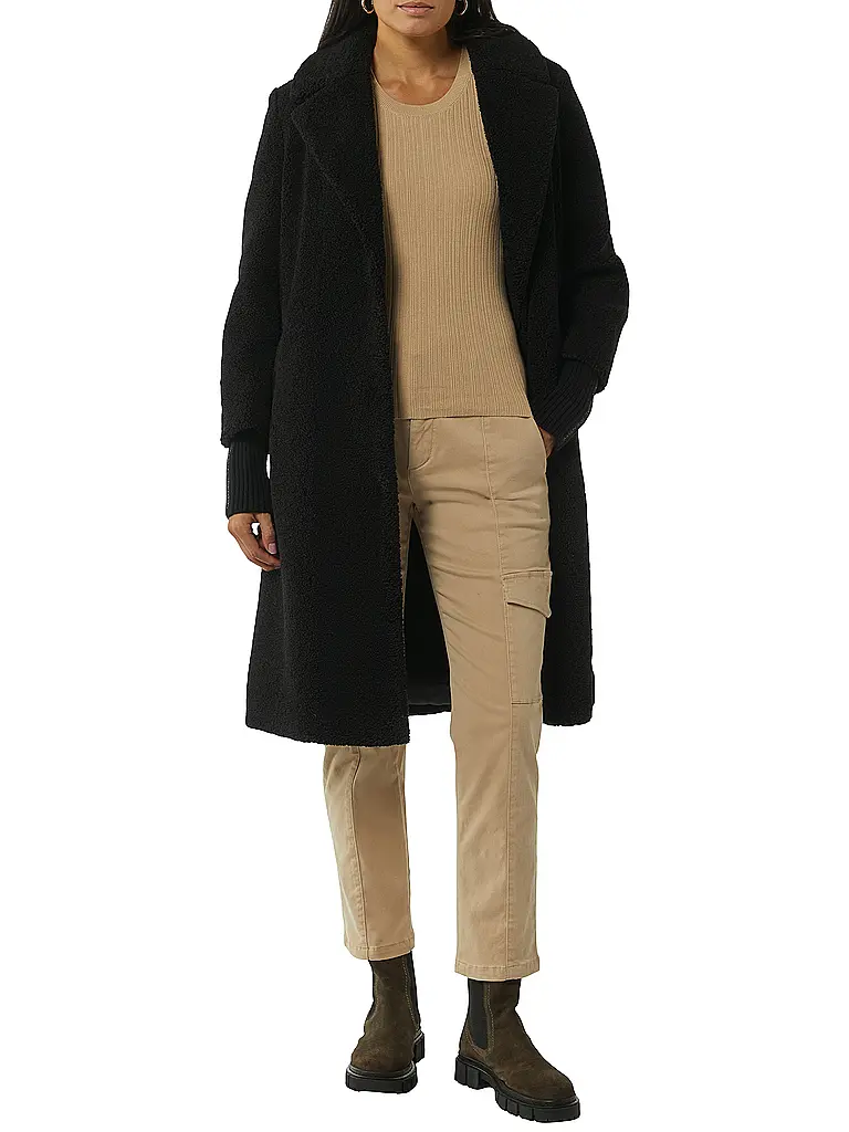 COMMA IDENTITY | Abrigo de efecto piel | Negro