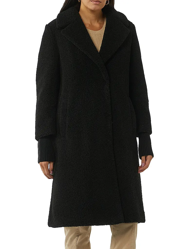 COMMA IDENTITY | Abrigo de efecto piel | Negro